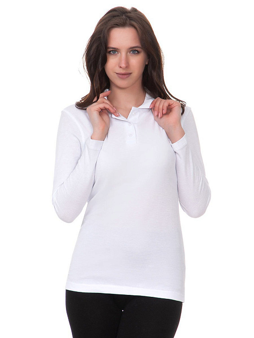 картинка Лонгслив-поло РПЖДР-005белый от интернет магазина