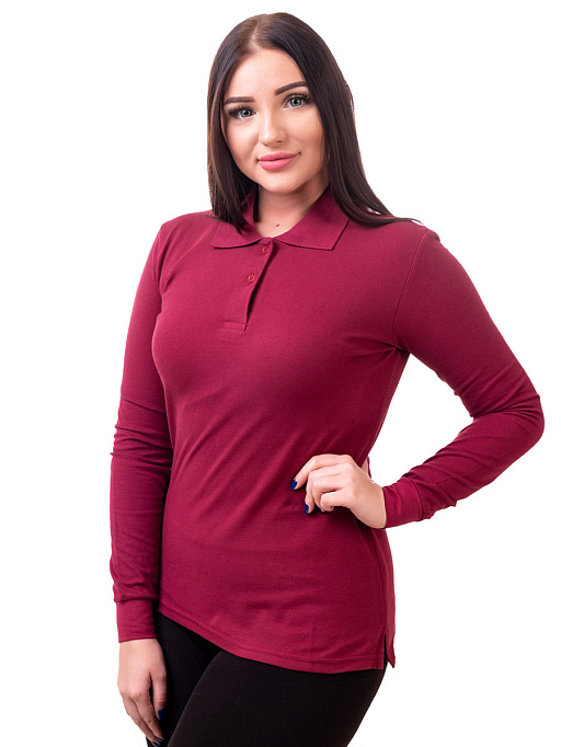 картинка Лонгслив-поло РПЖДР-018бордовый от интернет магазина