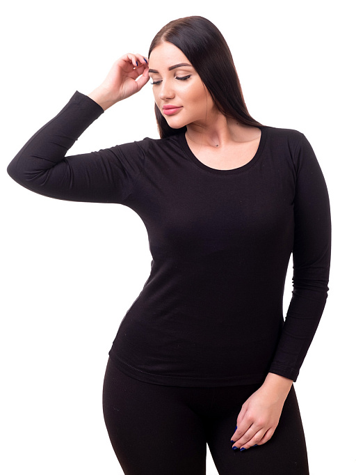 картинка Лонгслив женский ЖЛ/черный от интернет магазина