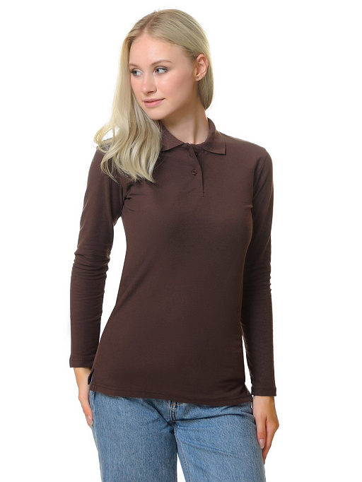 картинка Лонгслив-поло РПЖДР-004кофейный от интернет магазина